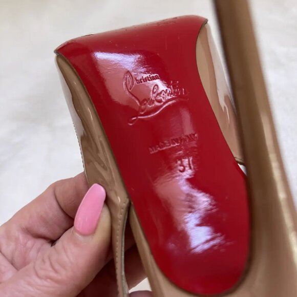 Aic Christian Louboutin Horatio Patent leather red bottom heels 7 - Picture 3 of 11